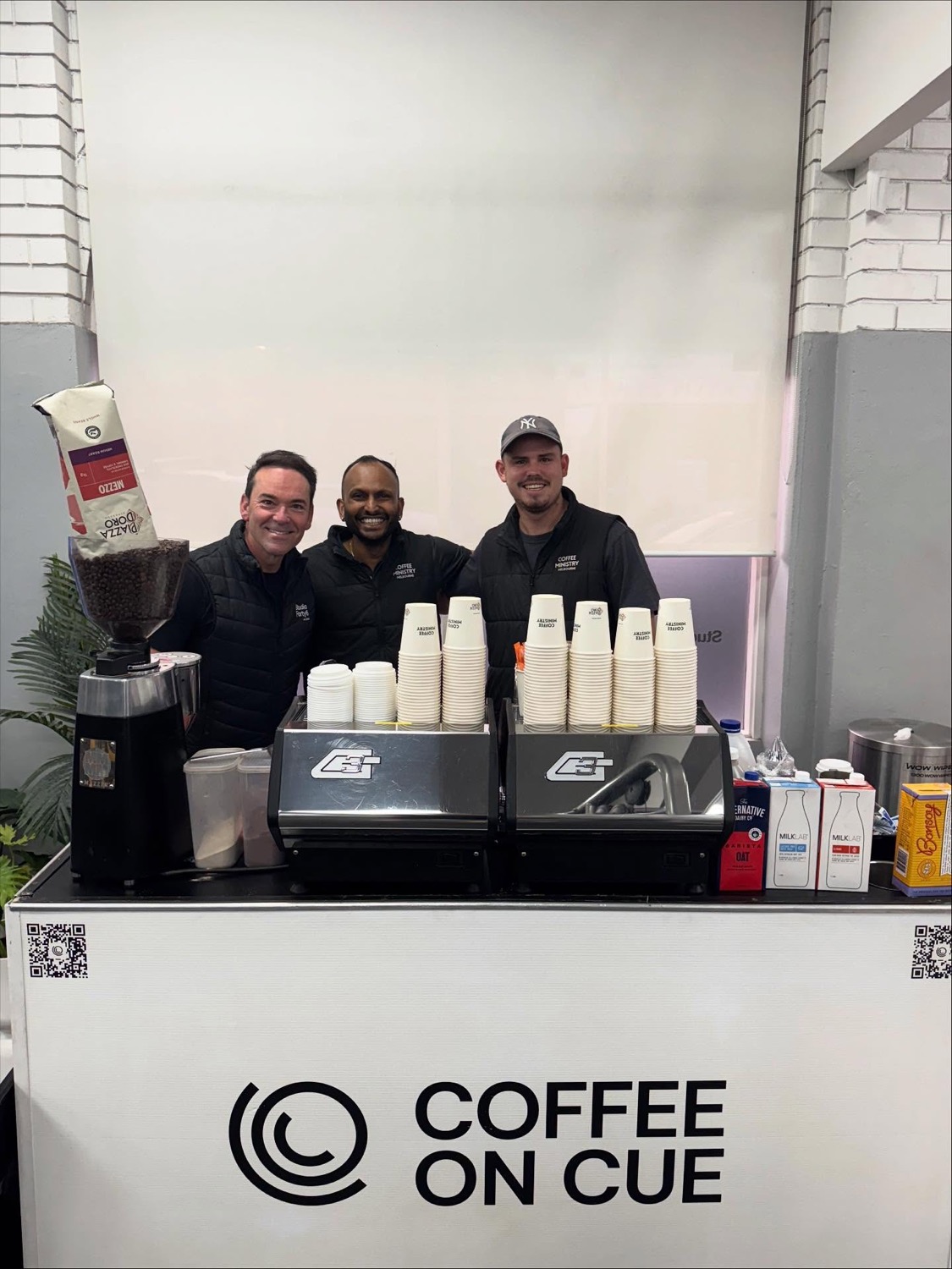 The Coffee Ministry team at their event coffee cart