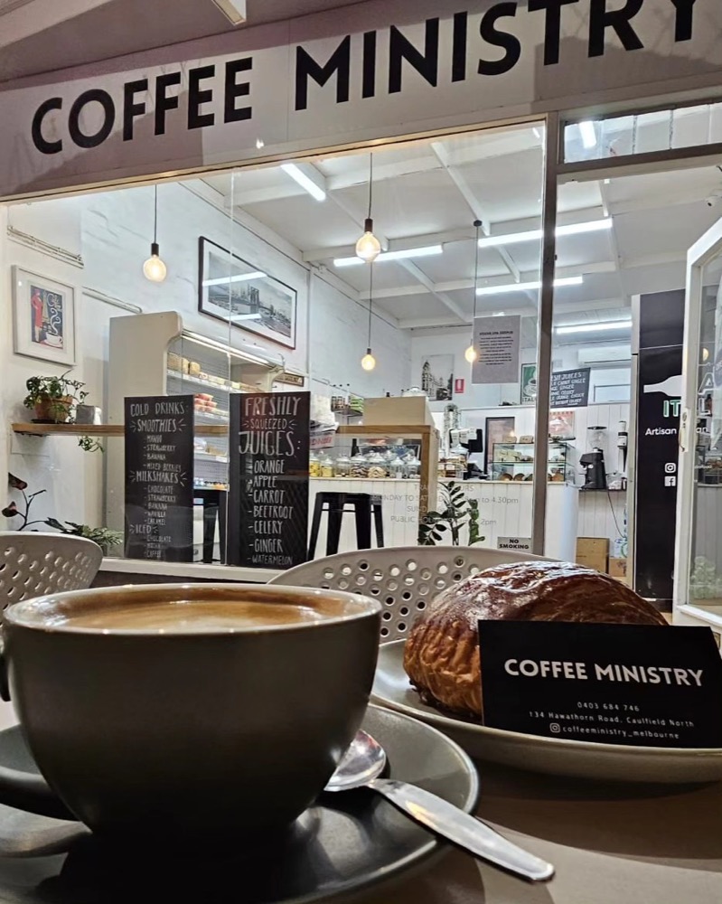 Coffee Ministry café interior with bar seating